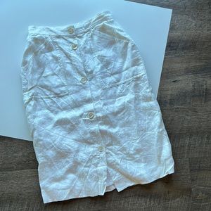 Vintage 80s Valentino Studio Linen Skirt button front